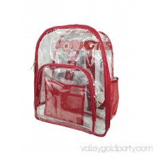 K-Cliffs Heavy Duty Clear Backpack See Through Daypack Student Transparent Bookbag Red 564832199